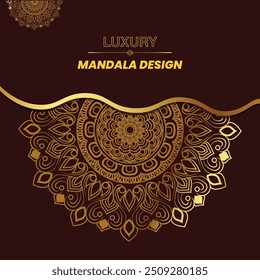 Design de mandala de luxo cor de ouro Vetor, Fundo de design de mandala ornamental de luxo
