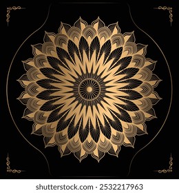 Luxury mandala design gold color Vector
