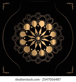 Luxury mandala design gold color Vector
