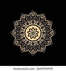 Diseño de mandala de lujo con patrón dorado estilo árabe islámico. Elegante mandala decorativo.
