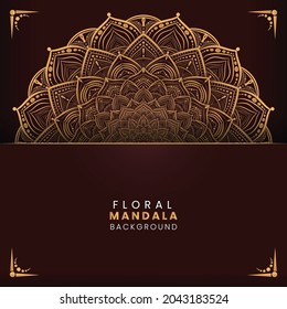 luxury mandala design plant motif background