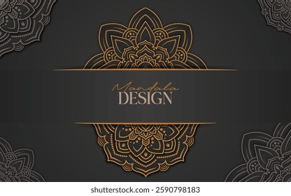 Luxury mandala design template on soft dark colored background