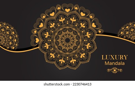 Luxury Mandala Design Temple, Background decoration flower