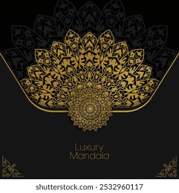 Mandala de lujo diseño Plantilla de Vector Elegante diseño de mandala dorado