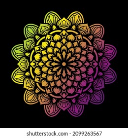 Luxury mandala floral design with 3 color gradation, very pretty for, Boho, Yoga, Islamic