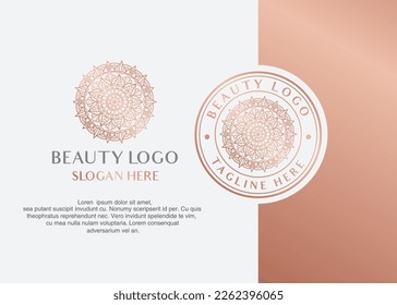 luxury mandala flower beauty spa logo design