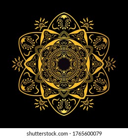 Fondo de color dorado Mandala de lujo, fondo decorativo con un elegante diseño mandala, Lujo Mandala Fondo Islámico con Patrón Árabe, Fondo Ornamental 