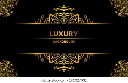 Luxury mandala gold collor background, decorative background with an elegant mandala design, Luxury Mandala Islamic Background with Arabesque Pattern, Ornamental Background 