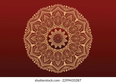 Luxury mandala  with gold color arabesque pattern Arabic  style background .Invitation  decorative mandala. Mandala for wedding card , banner, cover, brochure, print 