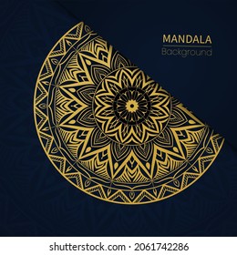 Luxury mandala in gold color mandala illustration vector background free Vector
 