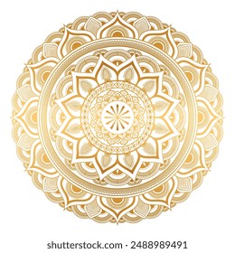 Luxury Mandala Gold Transparent Background In Islamic Arabesque Style For Invitation