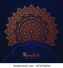 Luxury mandala with golden arabesque Arabic Islamic east style ,Mandala Style Diwali Greeting Card. Festival holiday design background