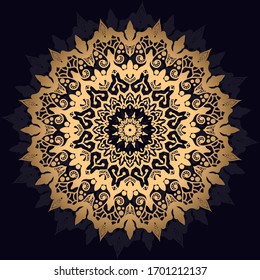 Mandala de lujo con un estilo arabesco arabesco de estilo oriental islámico dorado