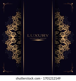 Mandala de lujo con un estilo arabesco arabesco de estilo oriental islámico dorado