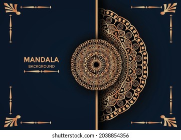 Luxury mandala with golden arabic islamic background Premium Vector