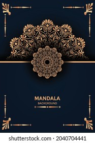 Luxury mandala with golden arabic islamic background Premium Vector