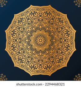Mandala de lujo con antecedentes dorados
