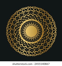 luxury mandala golden and black  