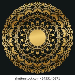 luxury mandala golden and black  