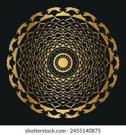 luxury mandala golden and black  