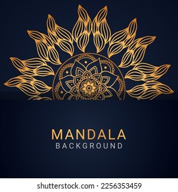 luxury mandala golden with a black background elegant design