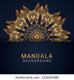 luxury mandala golden with a black background elegant design