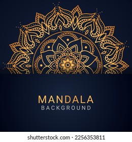 luxury mandala golden with a black background elegant design
