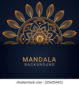 luxury mandala golden with a black background elegant design