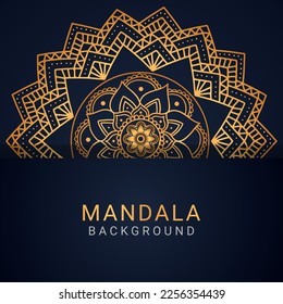 luxury mandala golden with a black background elegant design