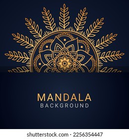 luxury mandala golden with a black background elegant design