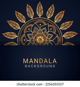 luxury mandala golden with a black background elegant design