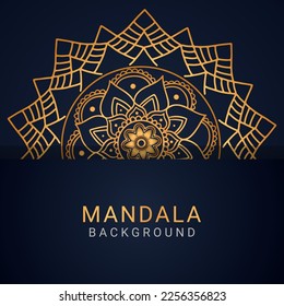luxury mandala golden with a black background elegant design