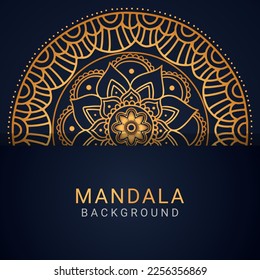 luxury mandala golden with a black background elegant design