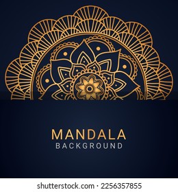 luxury mandala golden with a black background elegant design