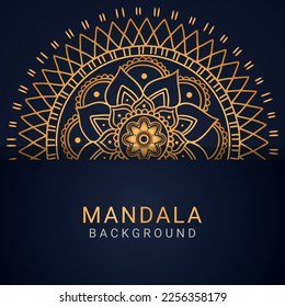 luxury mandala golden with a black background elegant design