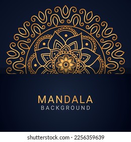 luxury mandala golden with a black background elegant design