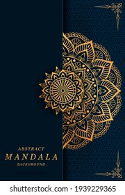 Luxus-Mandala mit wunderschönem arabischen Muster-Hintergrund für Cover, Karte, Banner, Druck, Poster, Broschüre