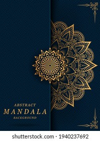 Luxus-Mandala mit wunderschönem arabischen Muster-Hintergrund für Karte, Flyer, Poster, Deckel, Druck, Broschüre, Banner