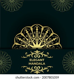 luxury mandala with gorgeous arabesque pattern style background for invitation card, wedding card, banner, poster, cover premium vector