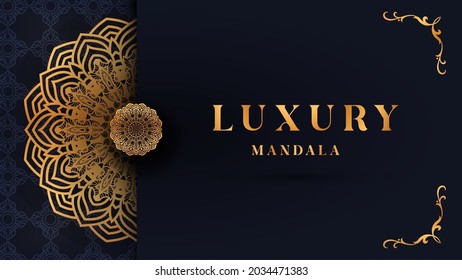 luxury mandala with gorgeous arabesque pattern style background for card, print, cover, banner, poster, brochure