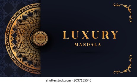 Luxus-Mandala mit wunderschönem arabischen Muster-Hintergrund für Karte, Druck, Deckel, Banner, Poster, Broschüre