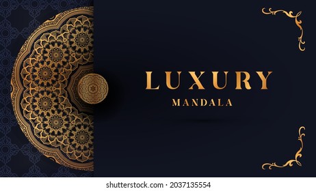 luxury mandala with gorgeous arabesque pattern style background for card, print, cover, banner, poster, brochure