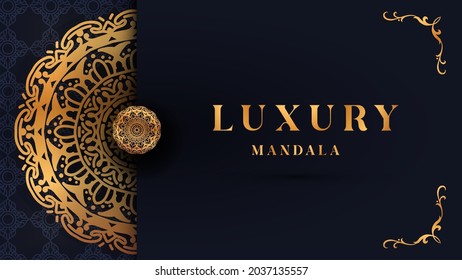 luxury mandala with gorgeous arabesque pattern style background for card, print, cover, banner, poster, brochure