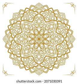 luxury Mandala hand drawn illustration in  floral style for wedding invitation card template