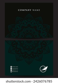 Luxury Mandala ID Card Inspiration for Company Black and Dark Green