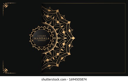Luxury Mandala Islamic Background with
Arabesque Pattern, Ornamental Background . Wedding card, Cover.