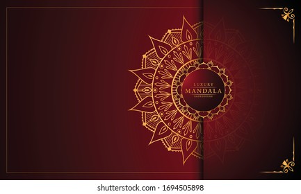 Lujoso Mandala islámico fondo con
Patrón árabe, Fondo ornamental . Tarjeta de matrimonio, tapa.