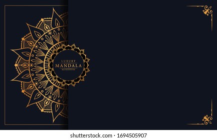 Luxury Mandala Islamic Background with
Arabesque Pattern, Ornamental Background . Wedding card, Cover.
