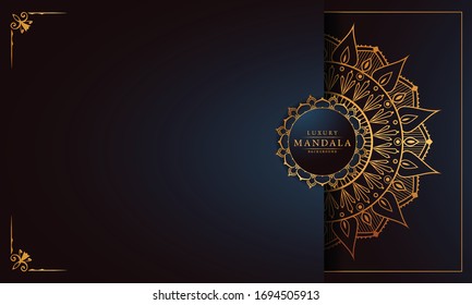 Luxury Mandala Islamic Background with
Arabesque Pattern, Ornamental Background . Wedding card, Cover.