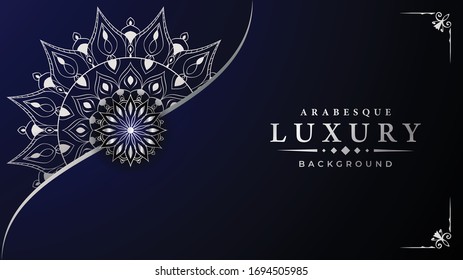 Luxury Mandala Islamic Background with
Arabesque Pattern, Ornamental Background . Wedding card, Cover.